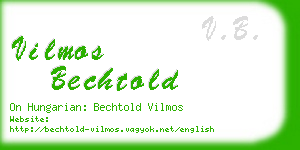 vilmos bechtold business card